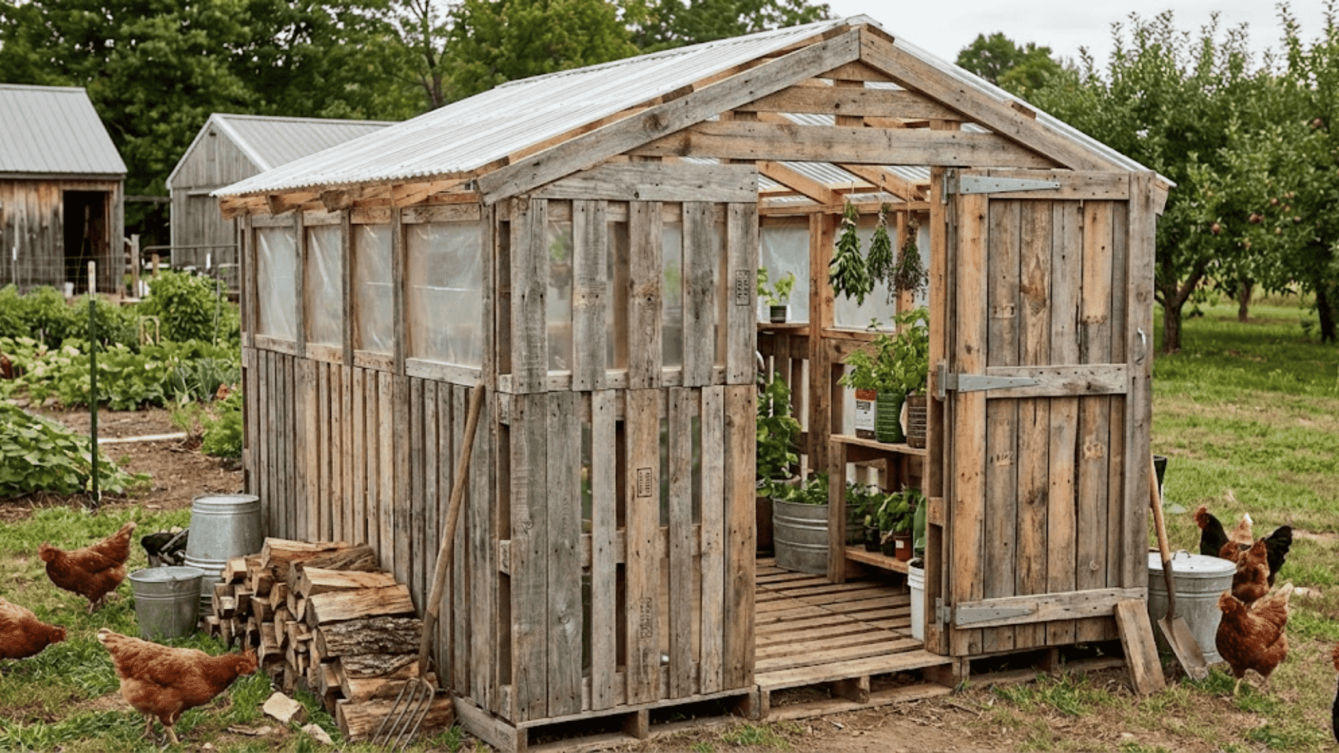 pallet wood greenhouse