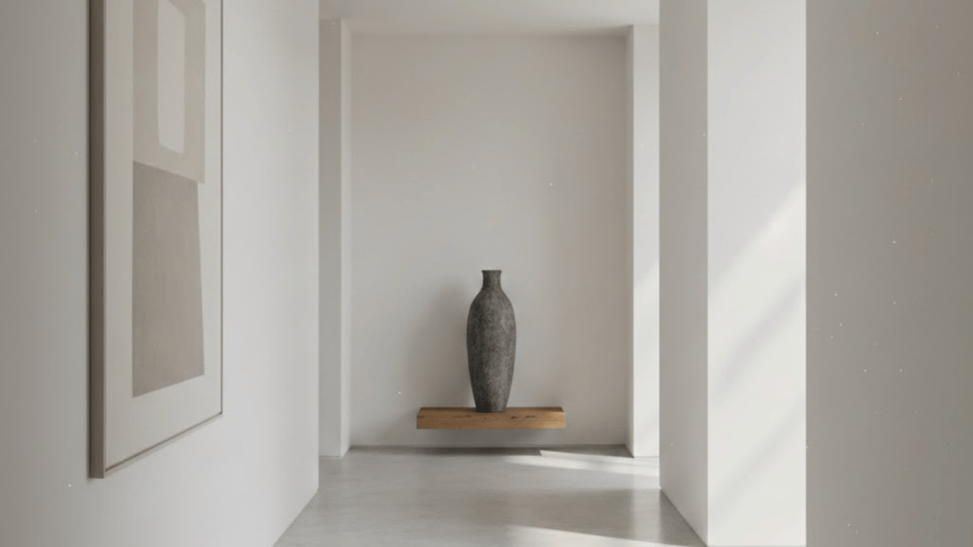 place a tall vase at the hallway end