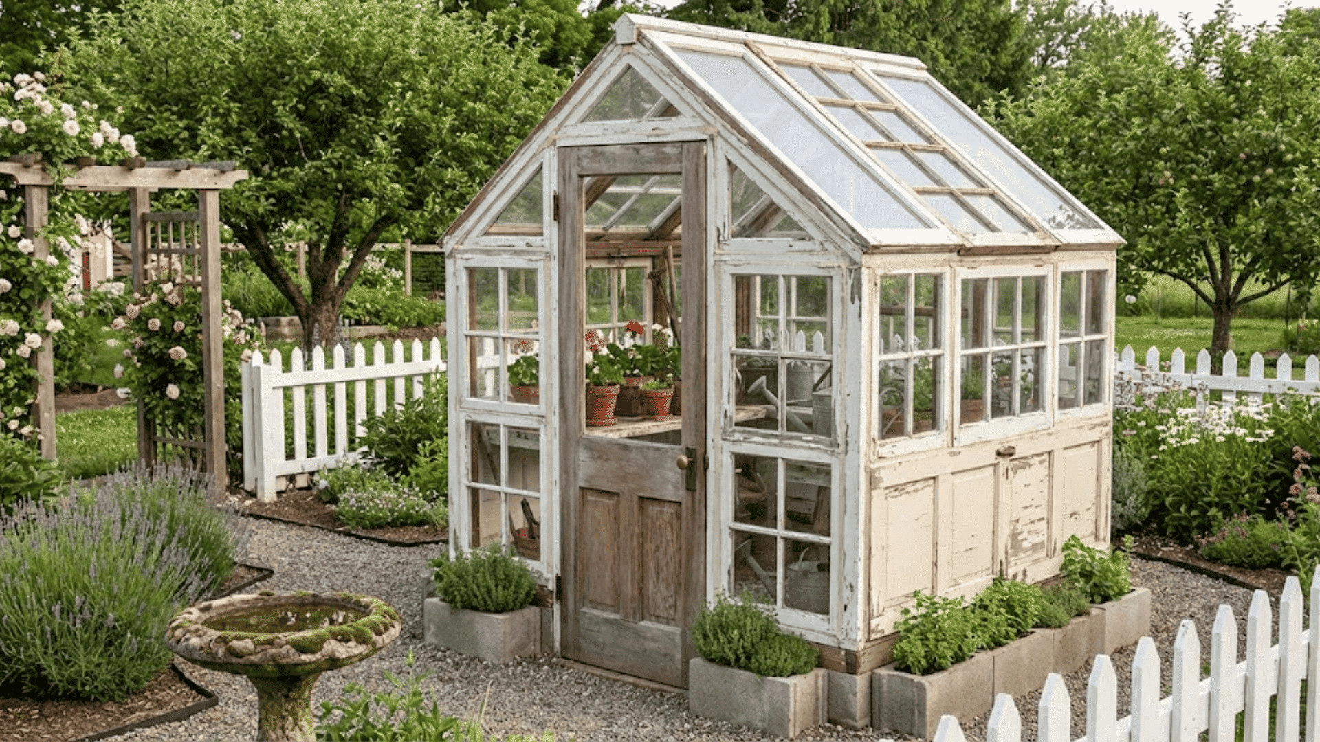 recycled window greenhouse