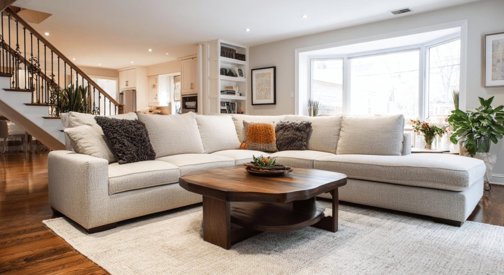 sectional based open living area