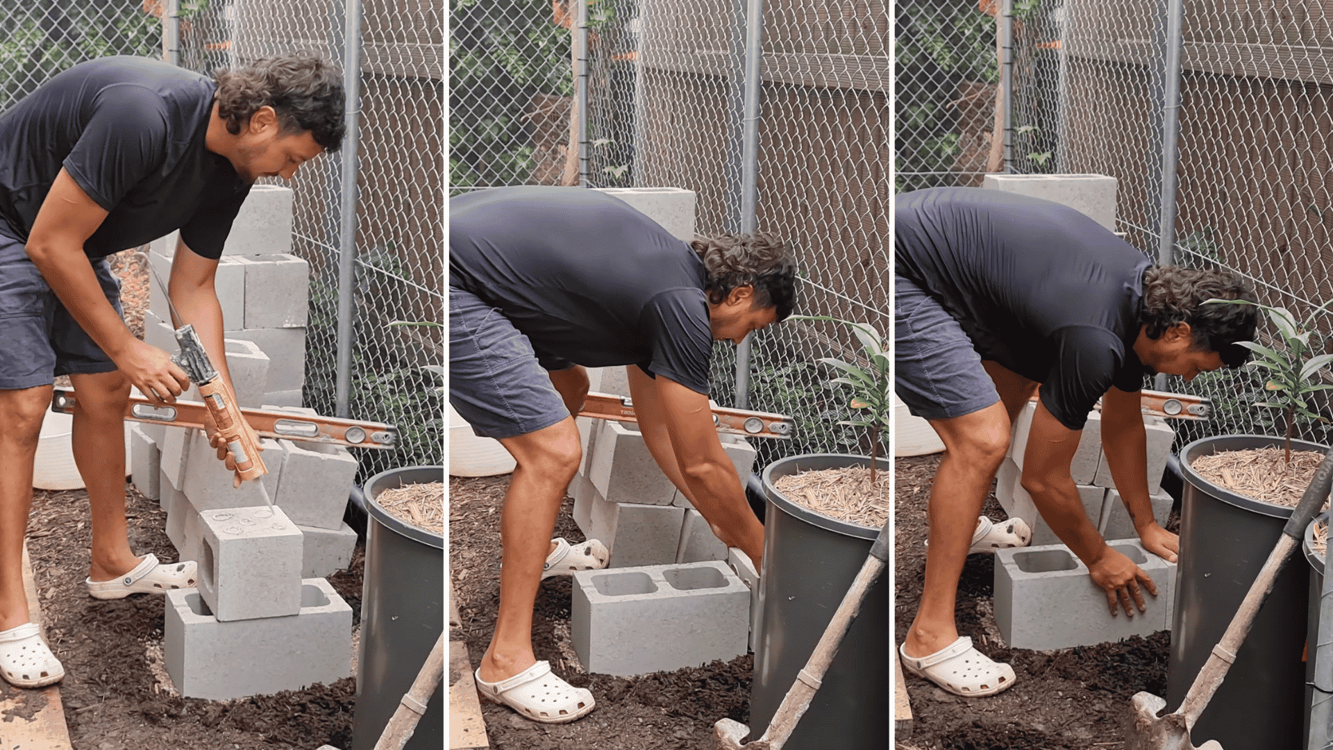 set the first row of blocks