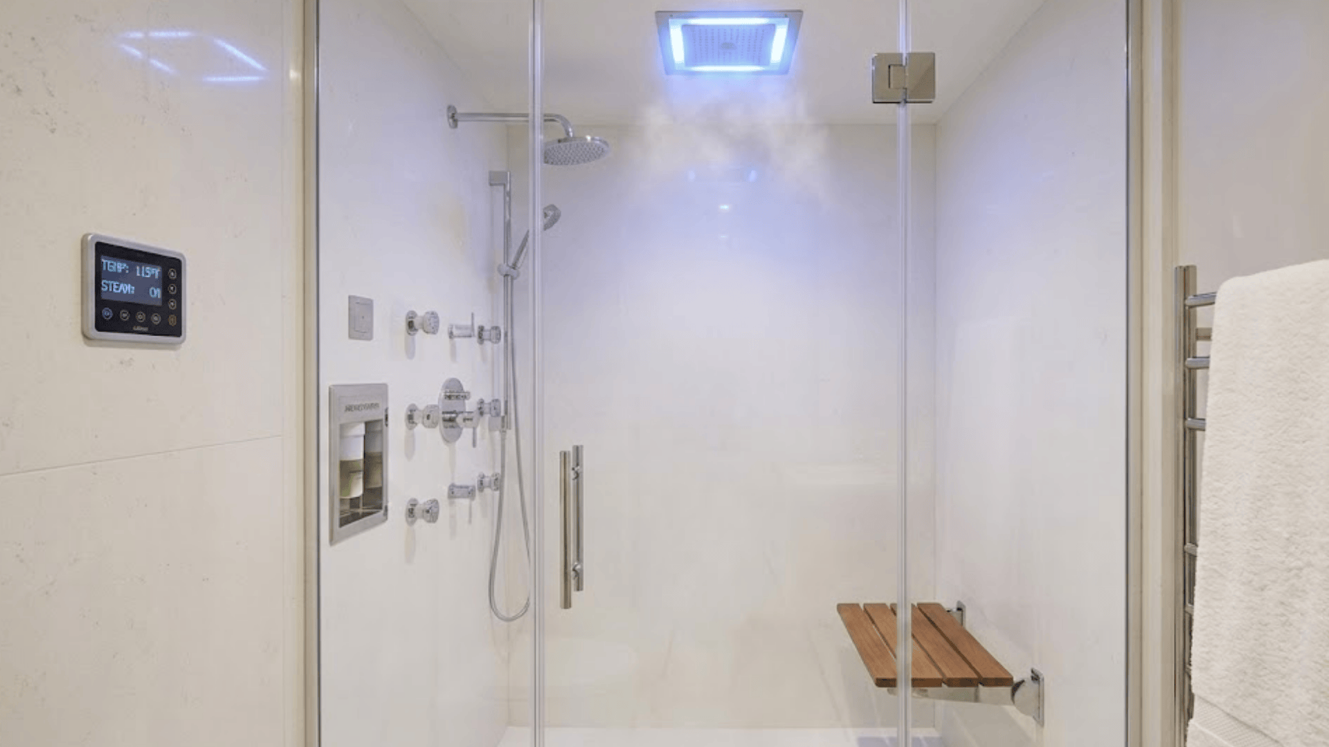 steam shower with aromatherapy chromotherapy