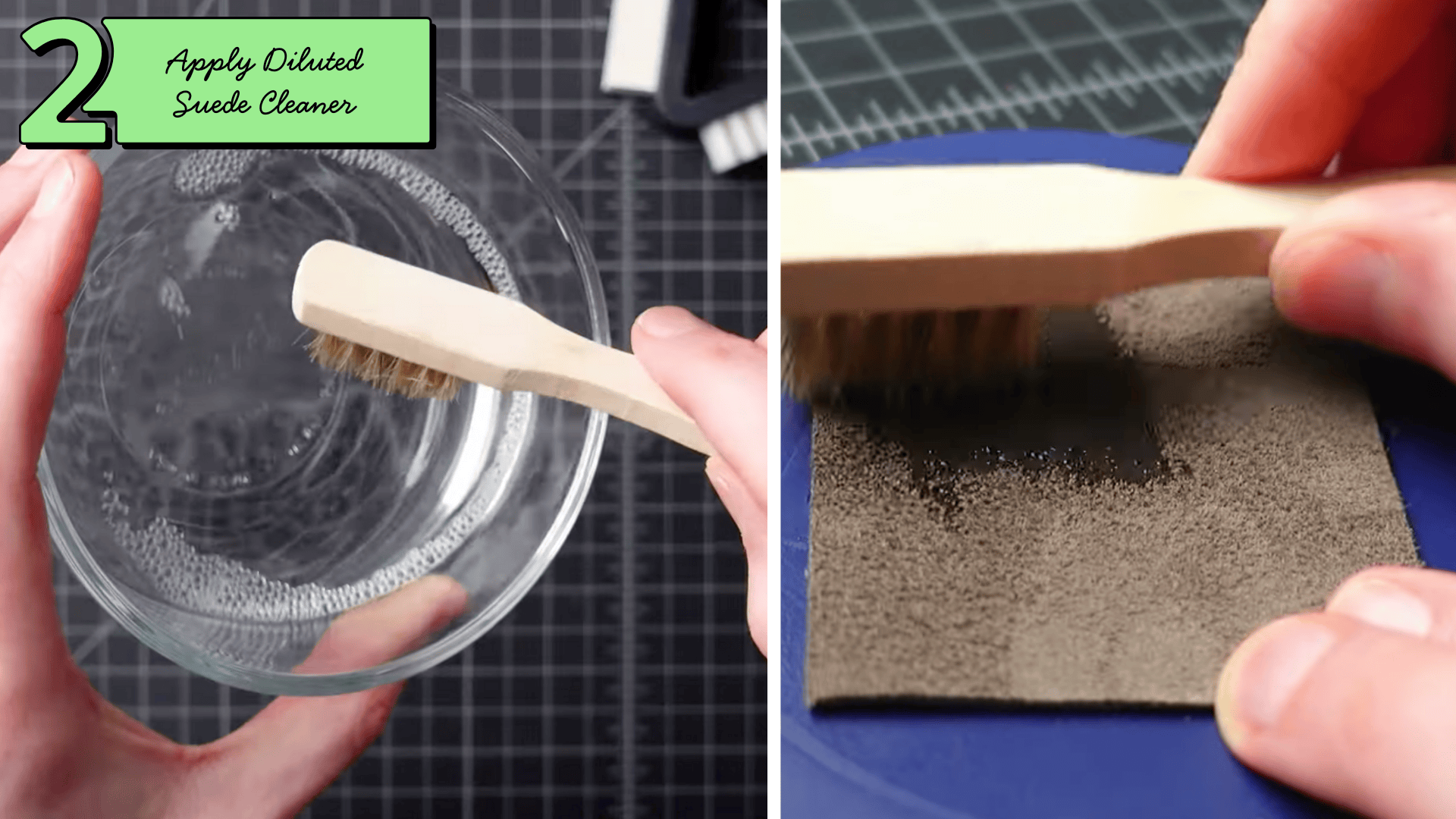 step 2 apply suede cleaner solution