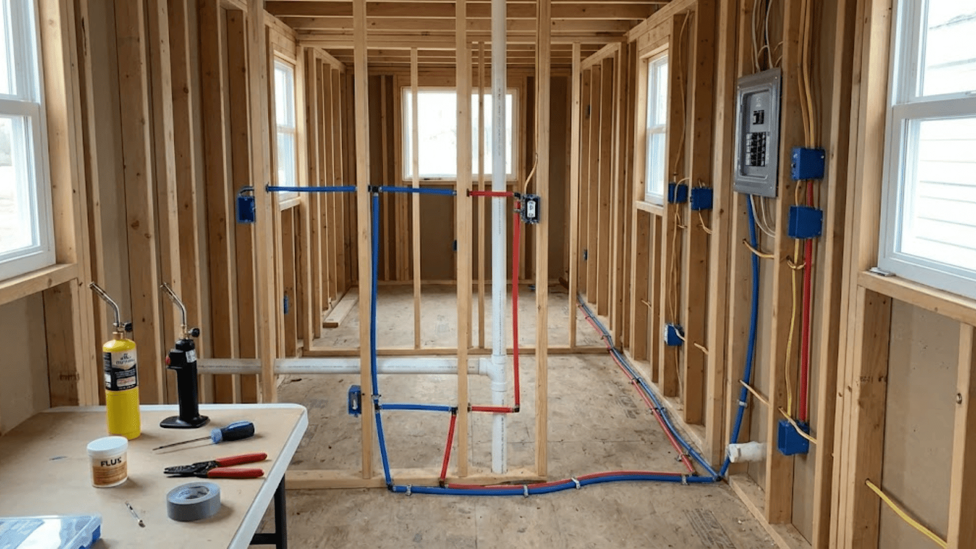 step 5 electrical and plumbing rough ins