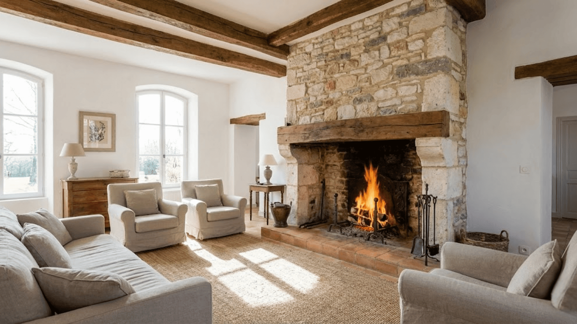 stone or brick fireplace surrounds