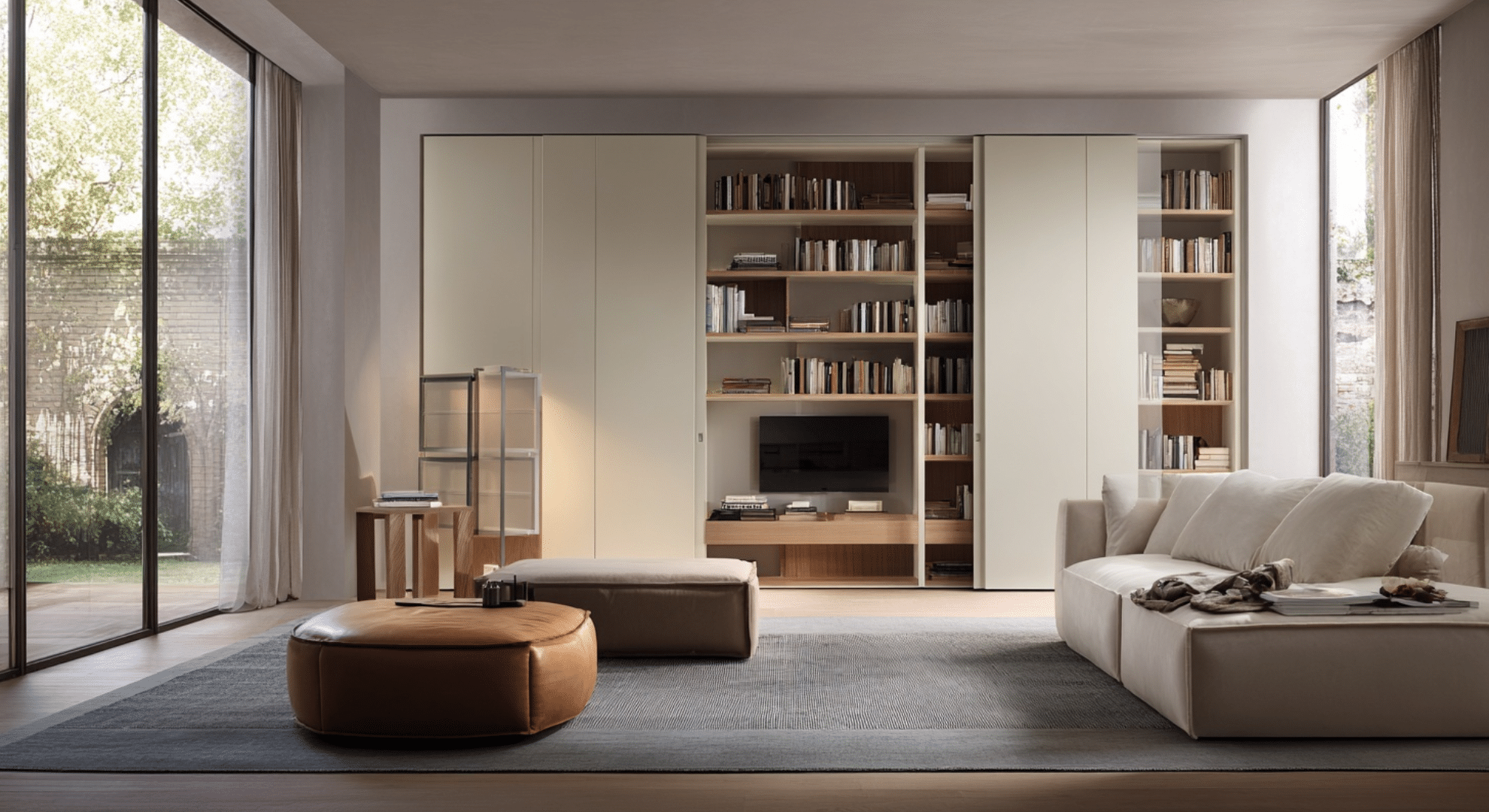 storage focused open layout design