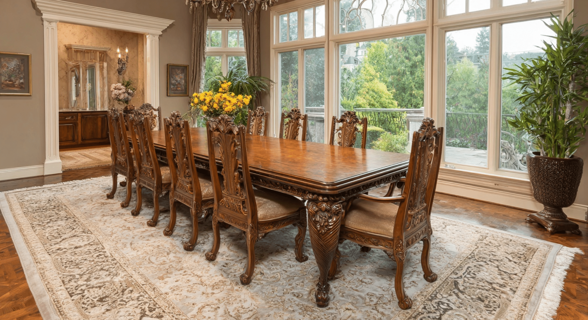 traditional dining tables with solid wood bases