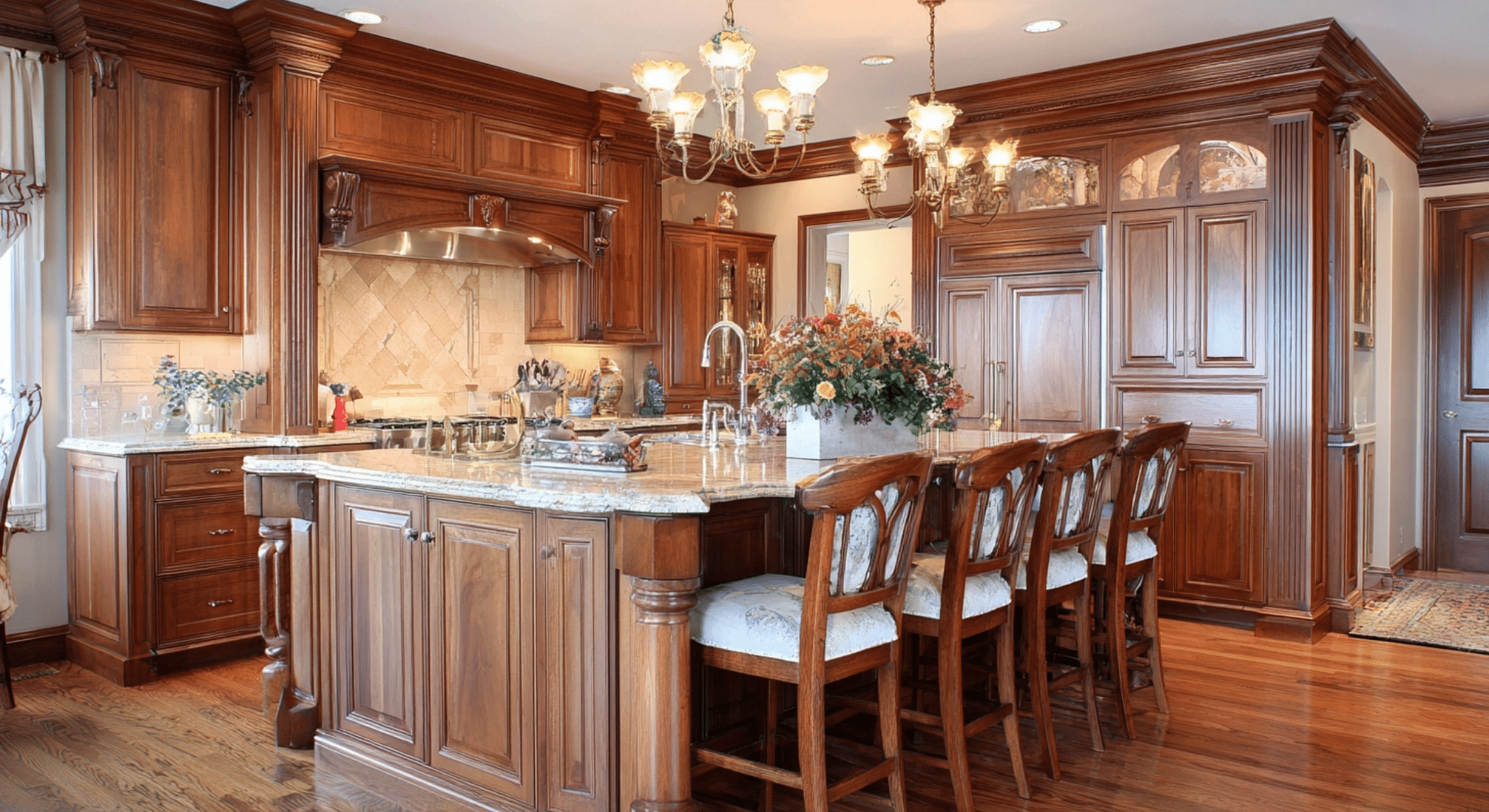 traditional kitchen cabinets with raised panels