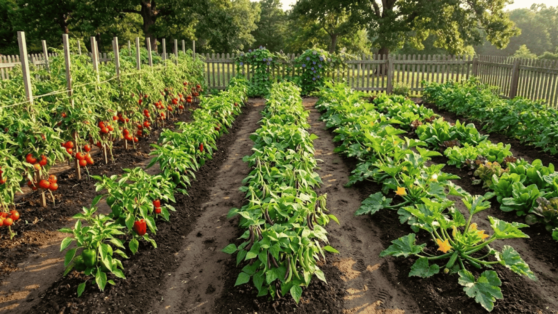 traditional row garden