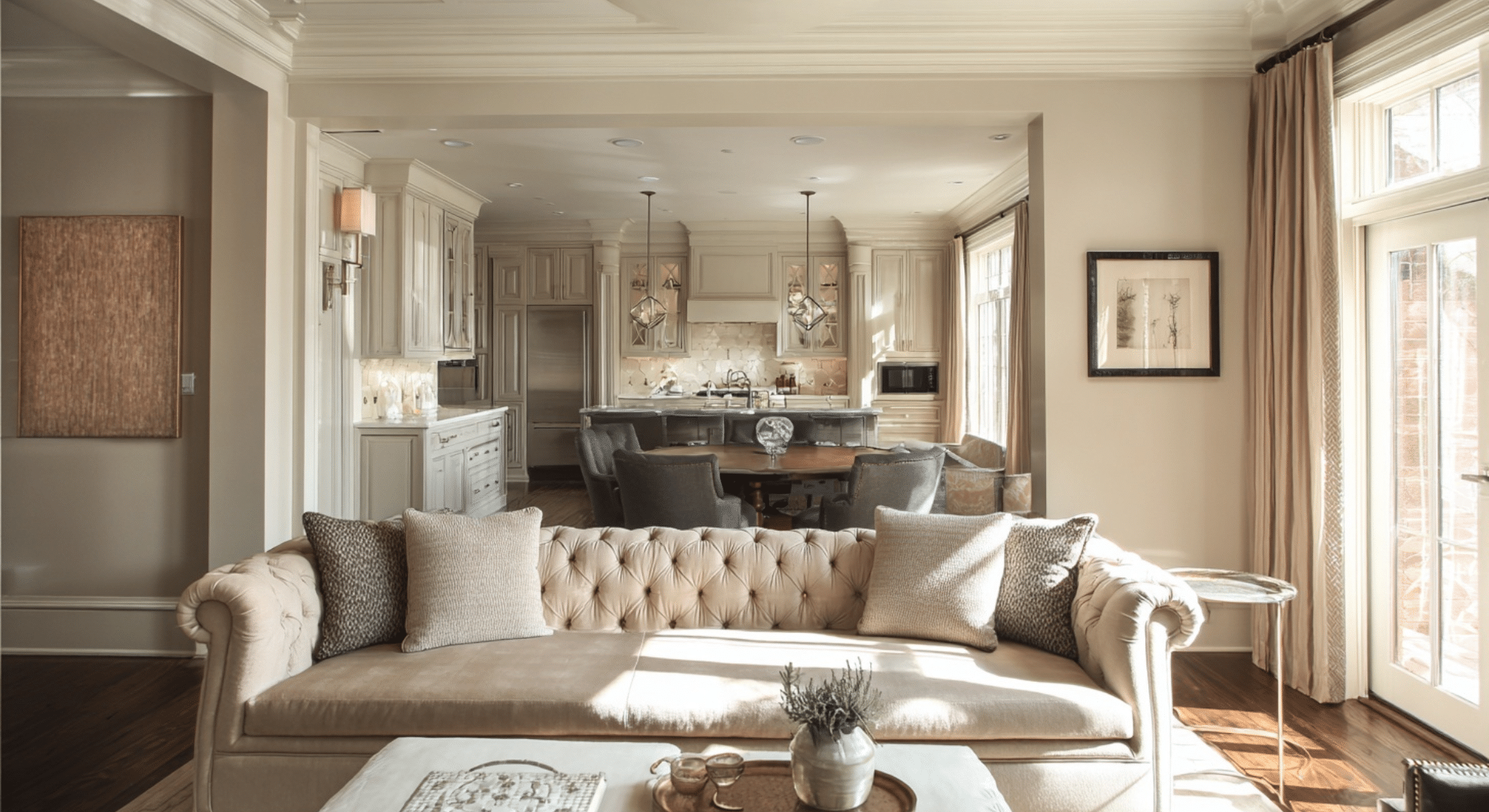 transitional open concept setup