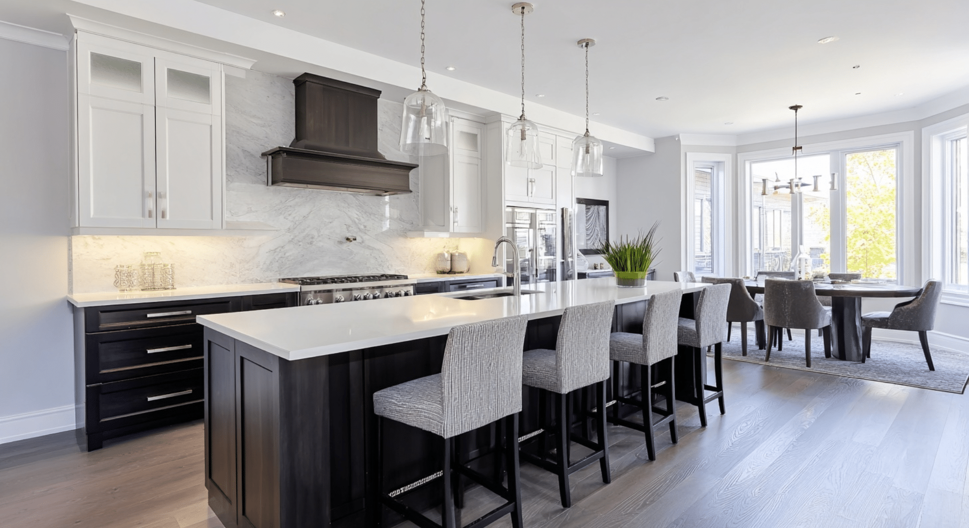 two tone kitchen to separate zones