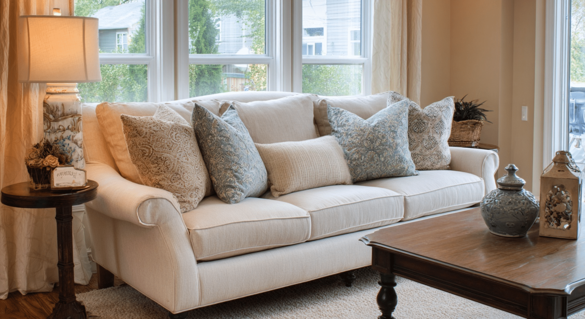 upholstered sofas with rolled or camelback arms