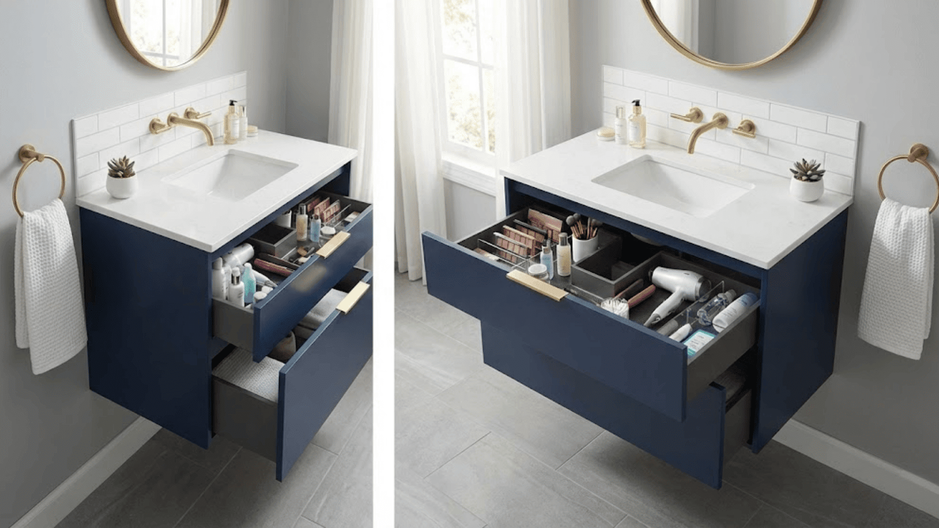 vanity with deep drawers