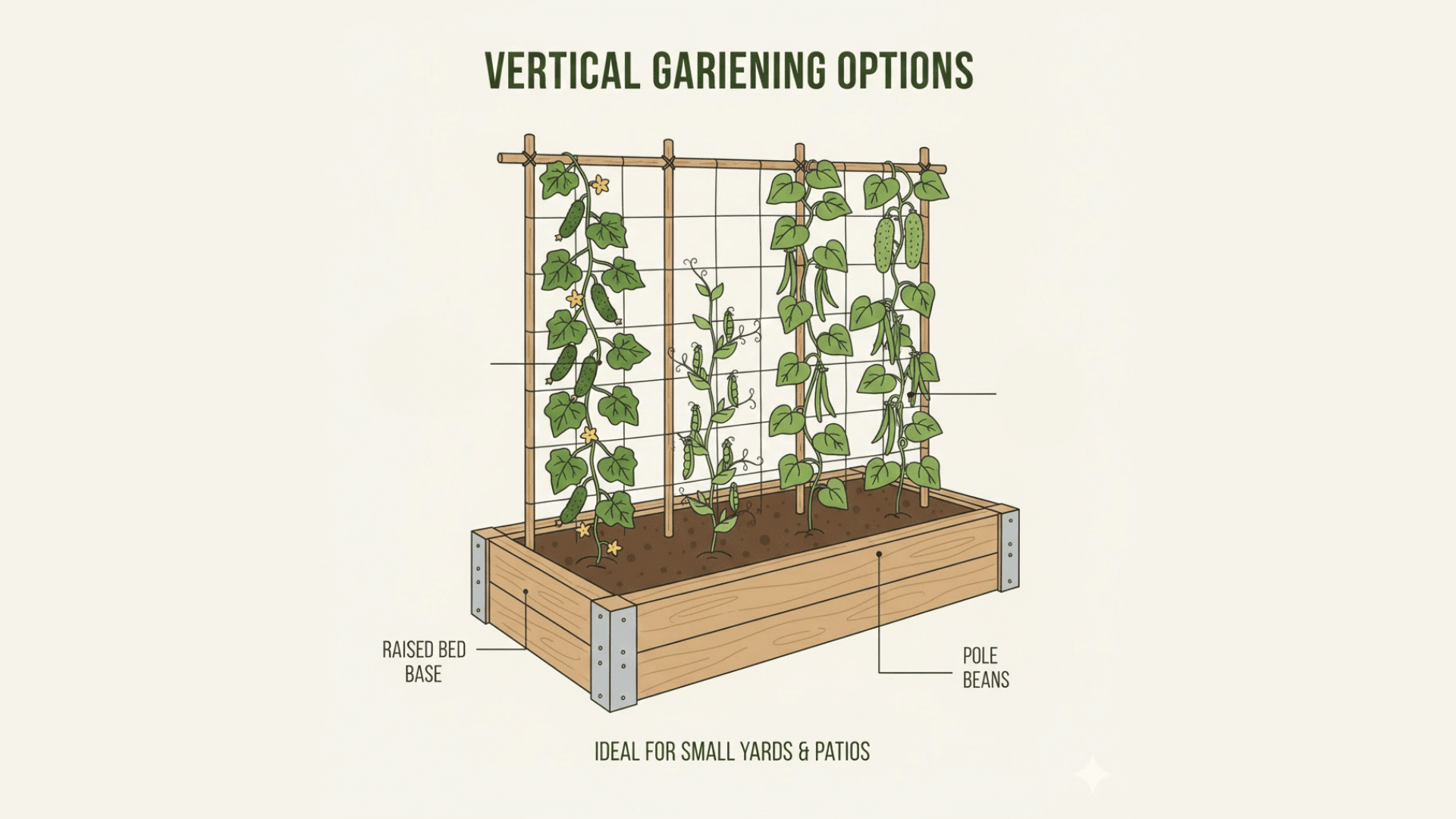 vertical layout for small yards space saver