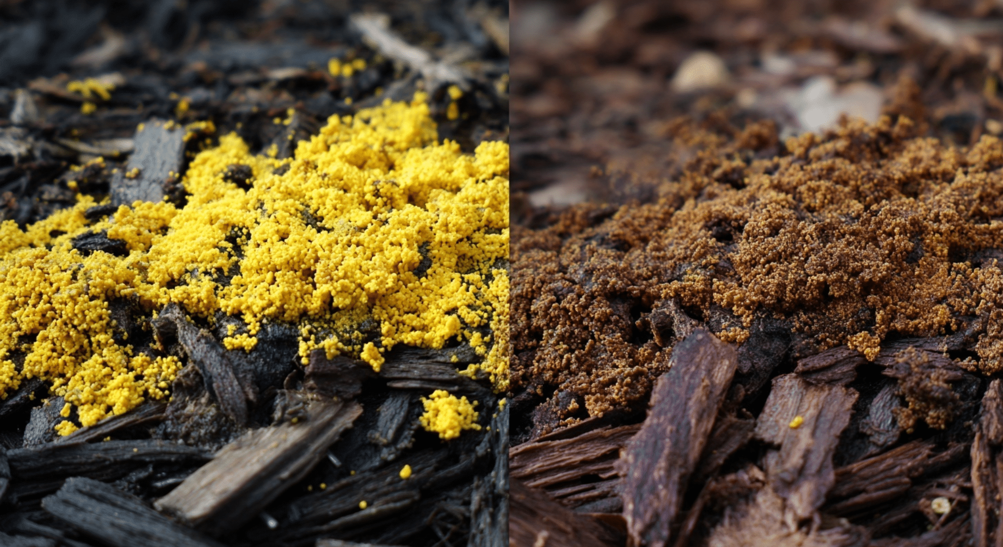 why does yellow fungus grow in mulch