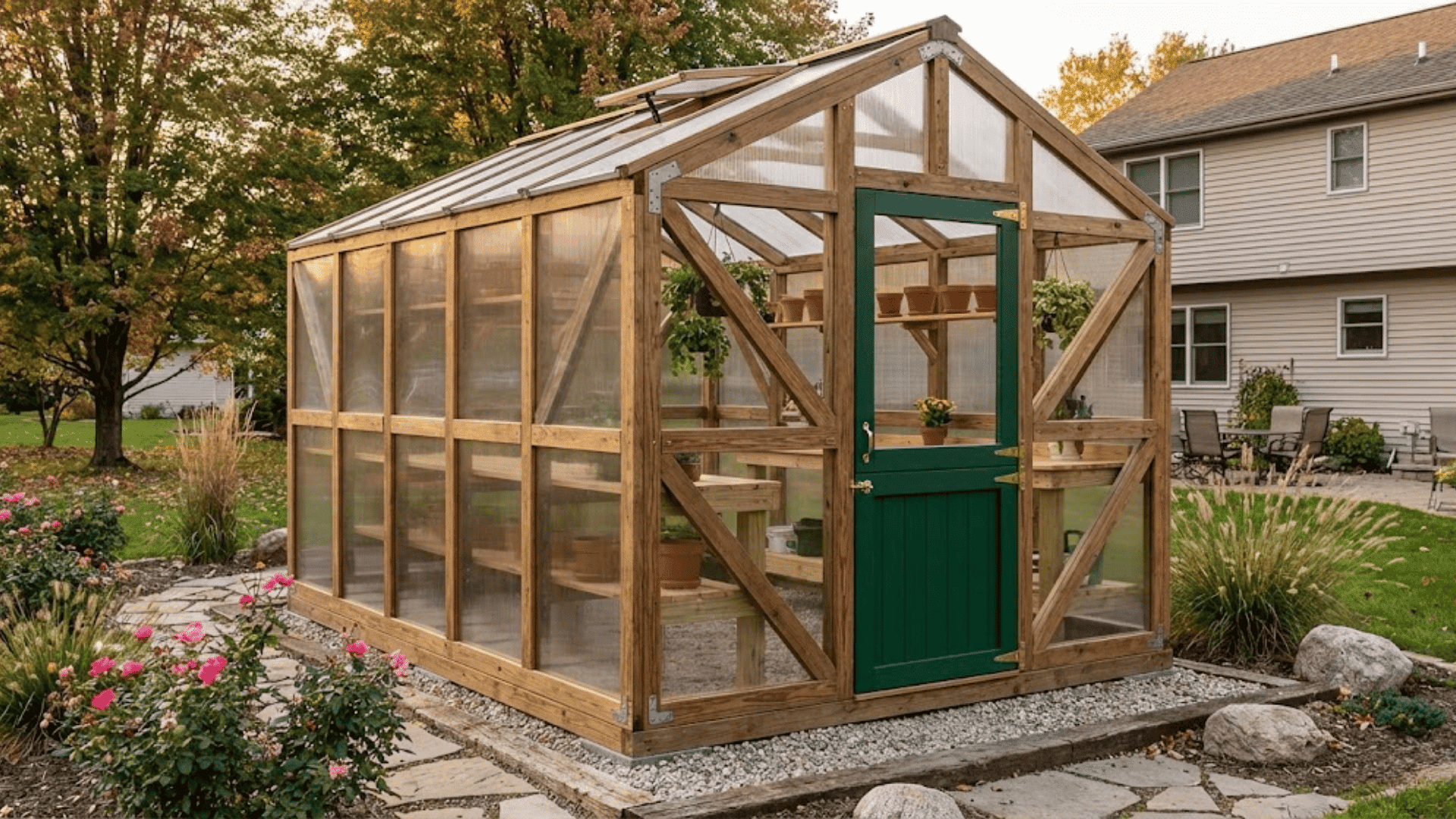 wooden frame greenhouse