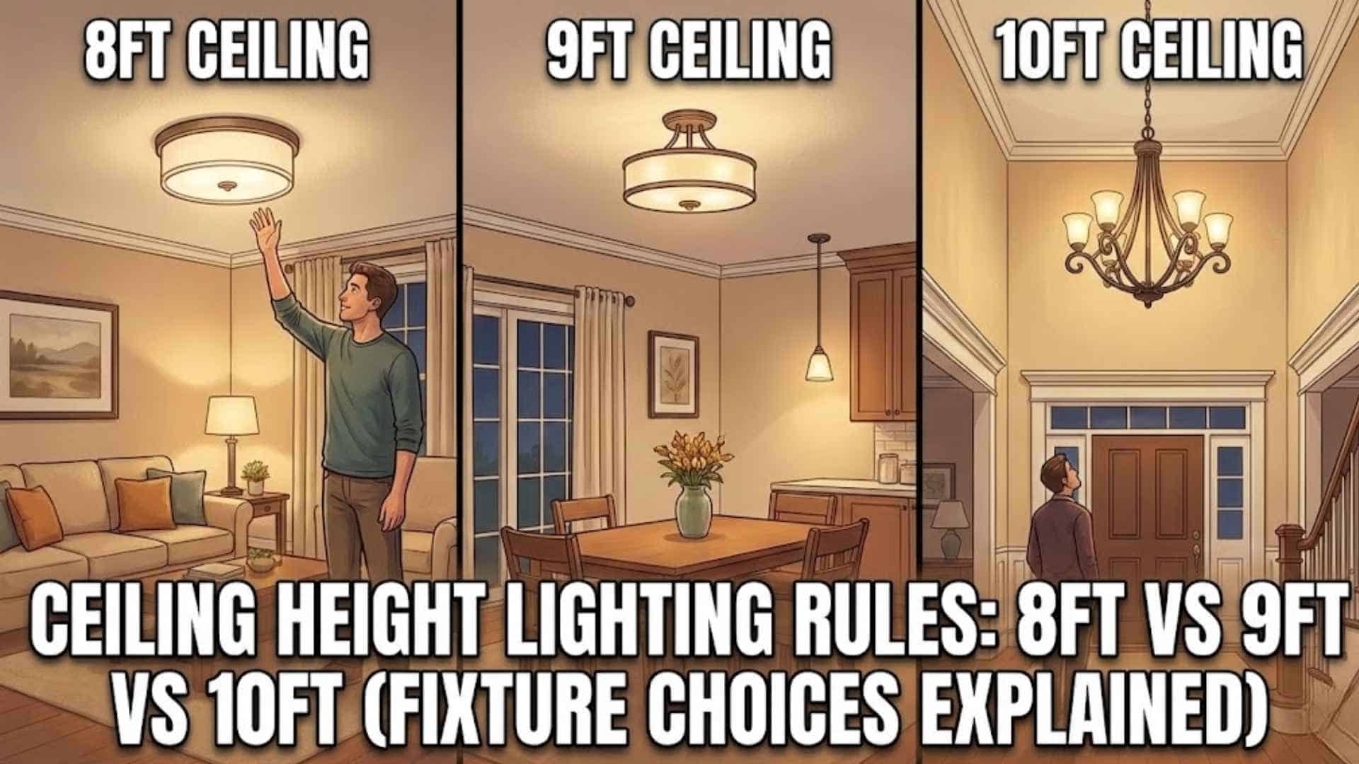 Ceiling Height Lighting Rules: 8ft vs 9ft vs 10ft (Fixture Choices Explained)