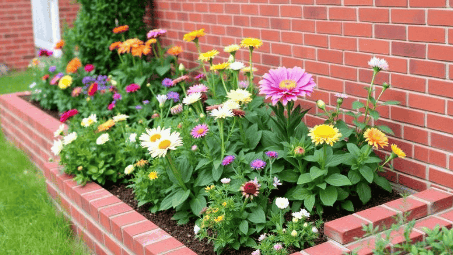 Brick Raised Flower Bed
