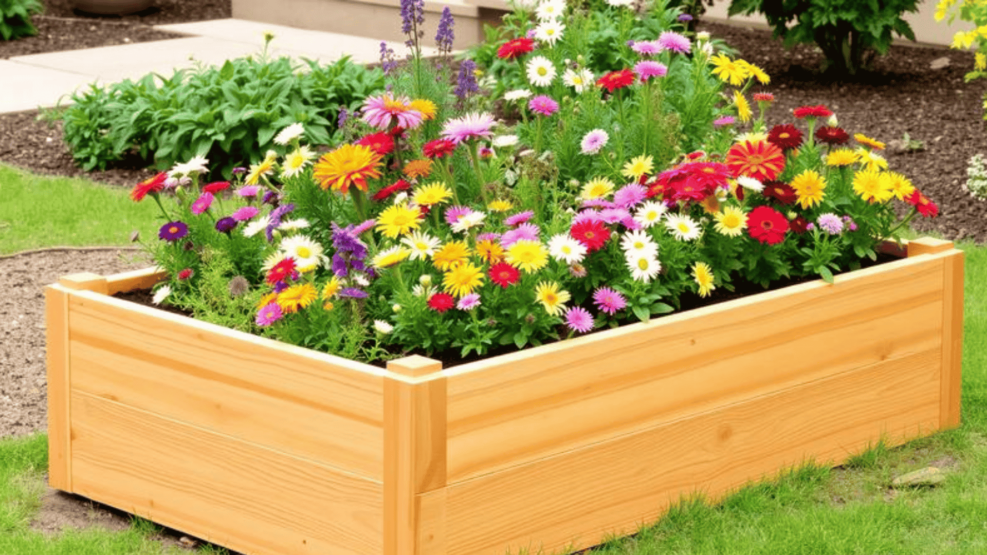 Classic Wooden Raised Flower Bed