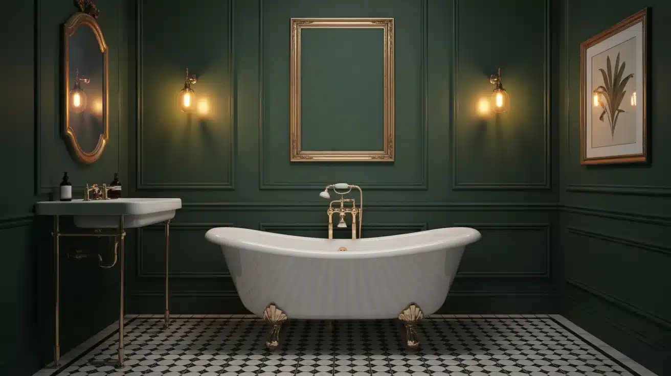 Dark and Moody Victorian Bathroom