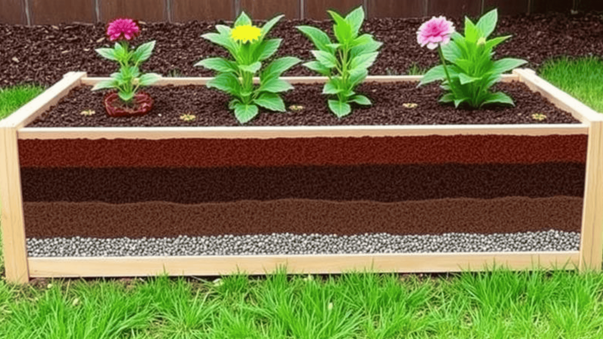 Gravel Base Flower Raised Bed