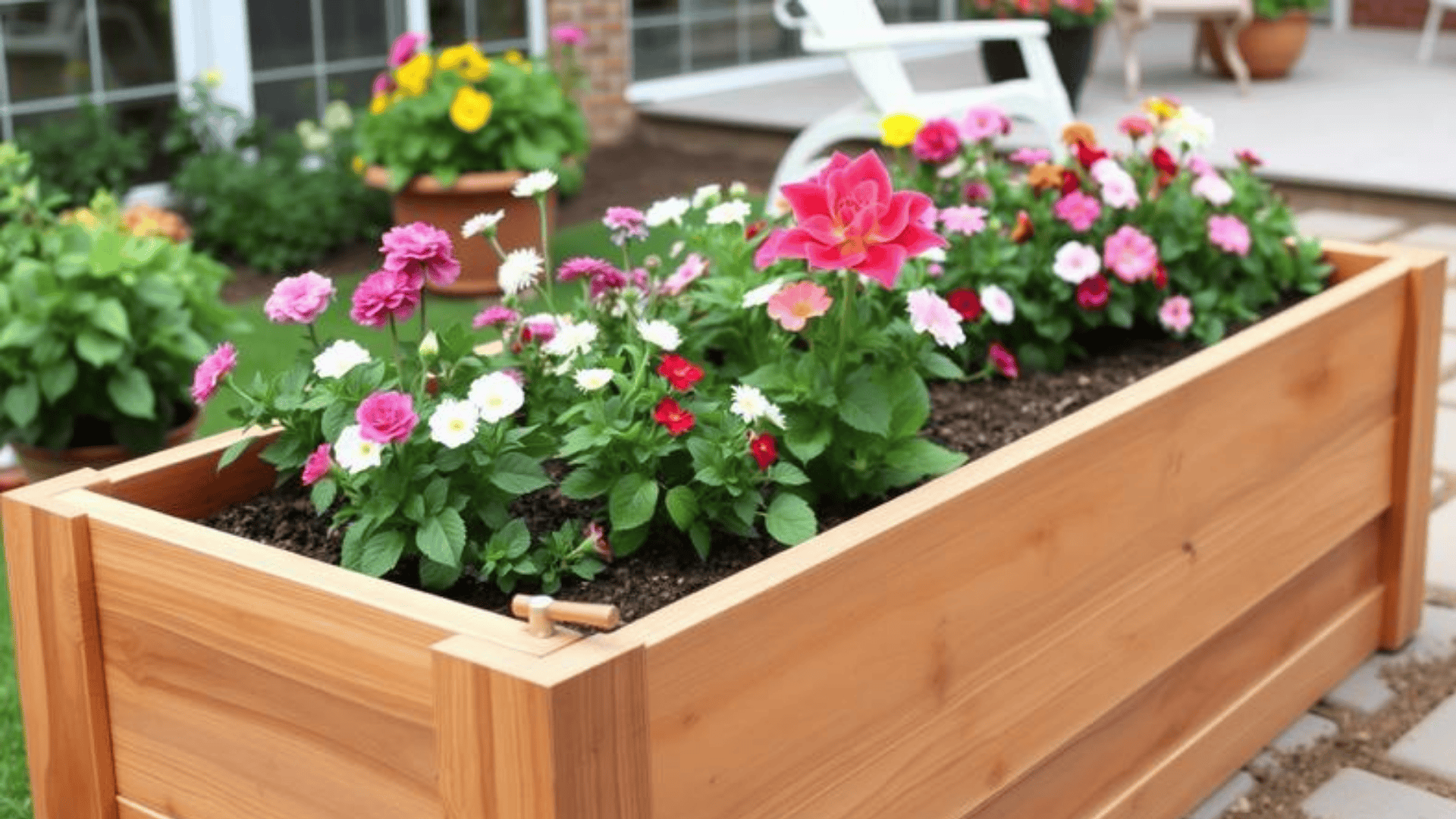 Raised Flower Bed With Seating