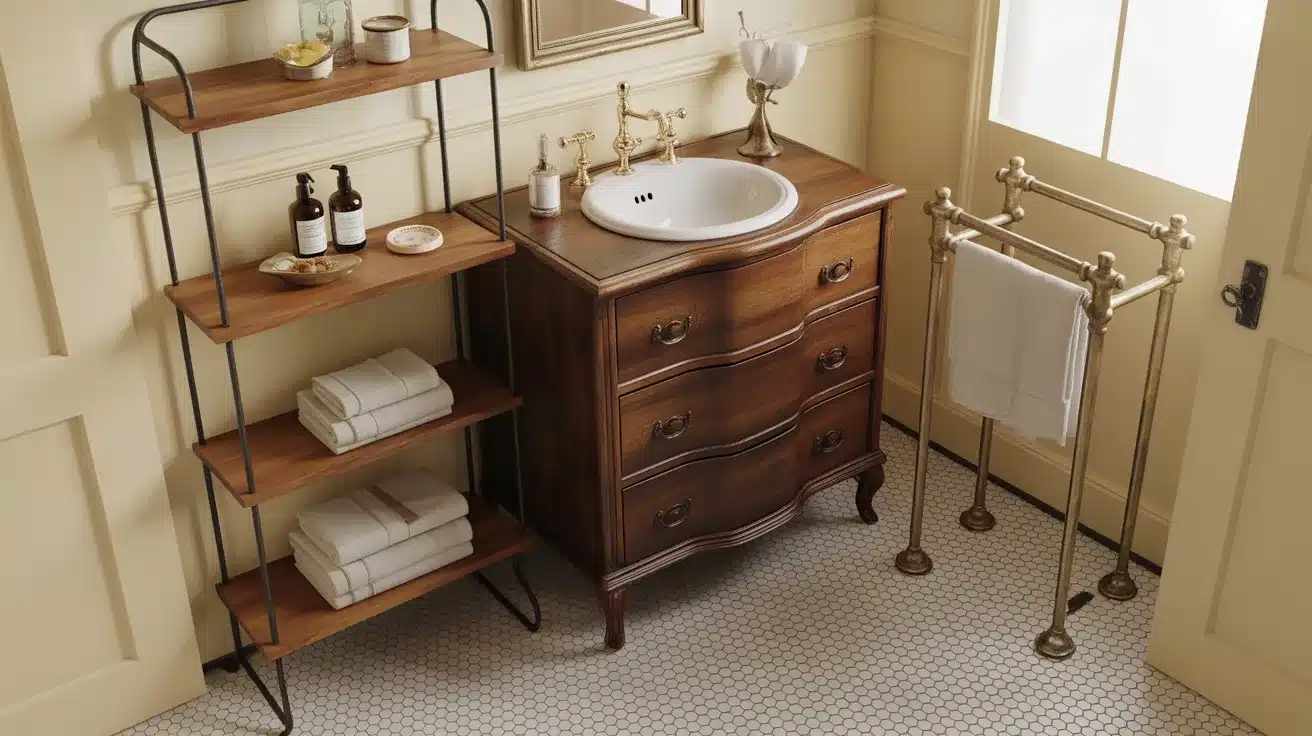 Victorian Bathroom with Vintage Furniture