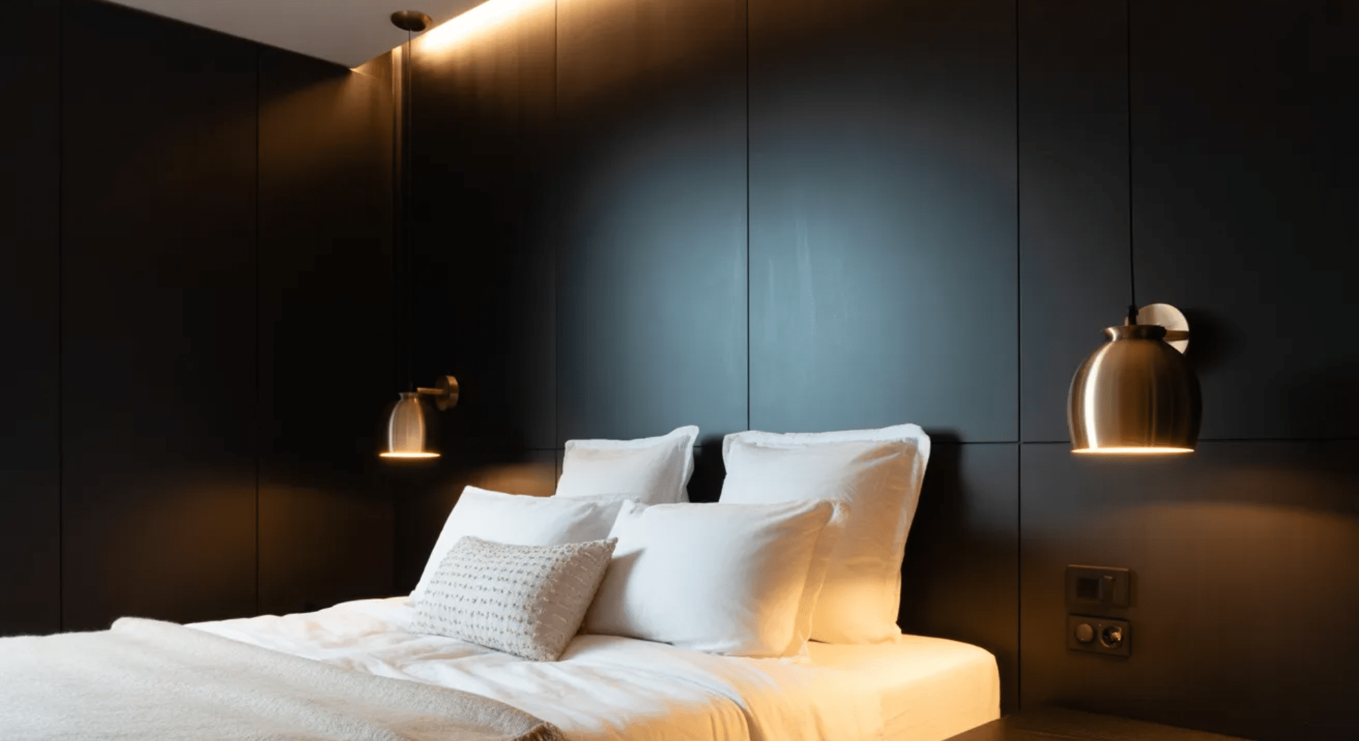 dark and moody with black walls