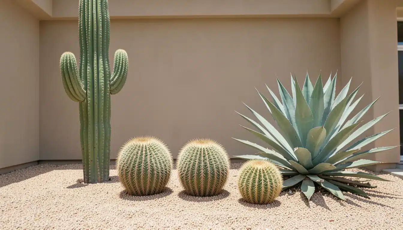 desert front yard cactus collection