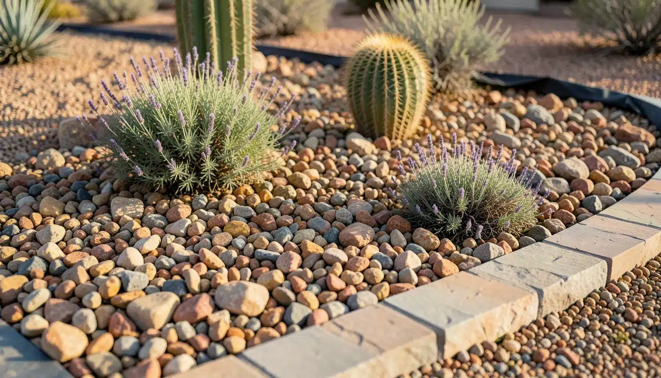 desert front yard decorative gravel