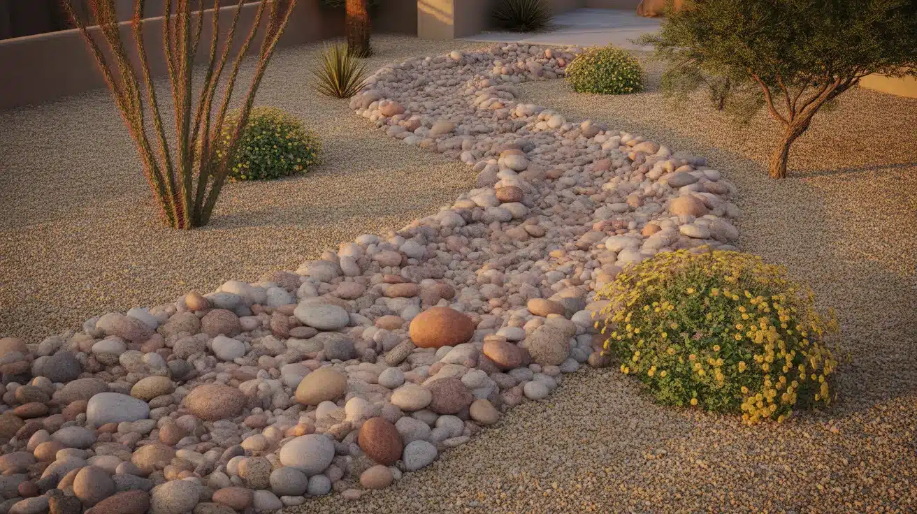 dry river bed desert front yard