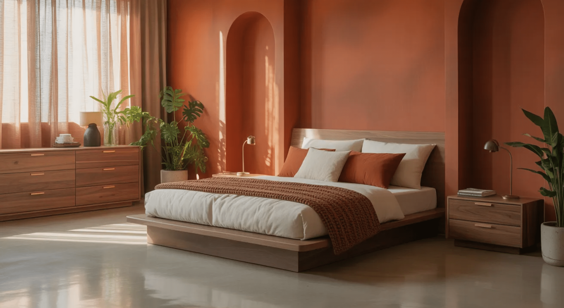 earthy terracotta and warm tones