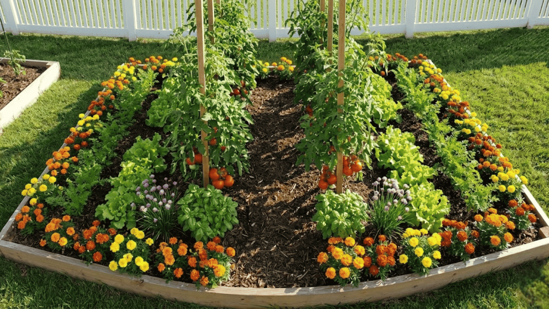 layout companion planting tomatoes