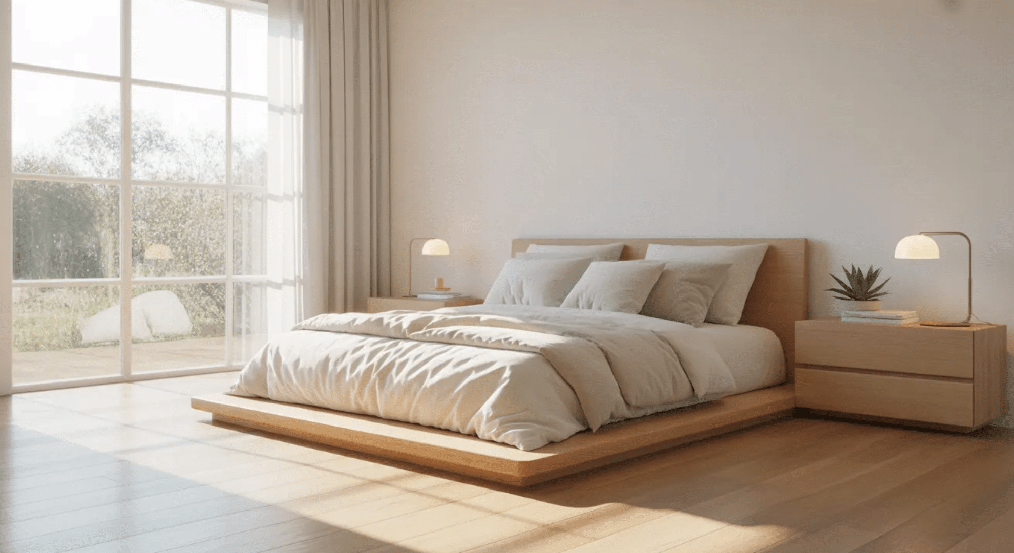 minimalist scandinavian inspired bedroom