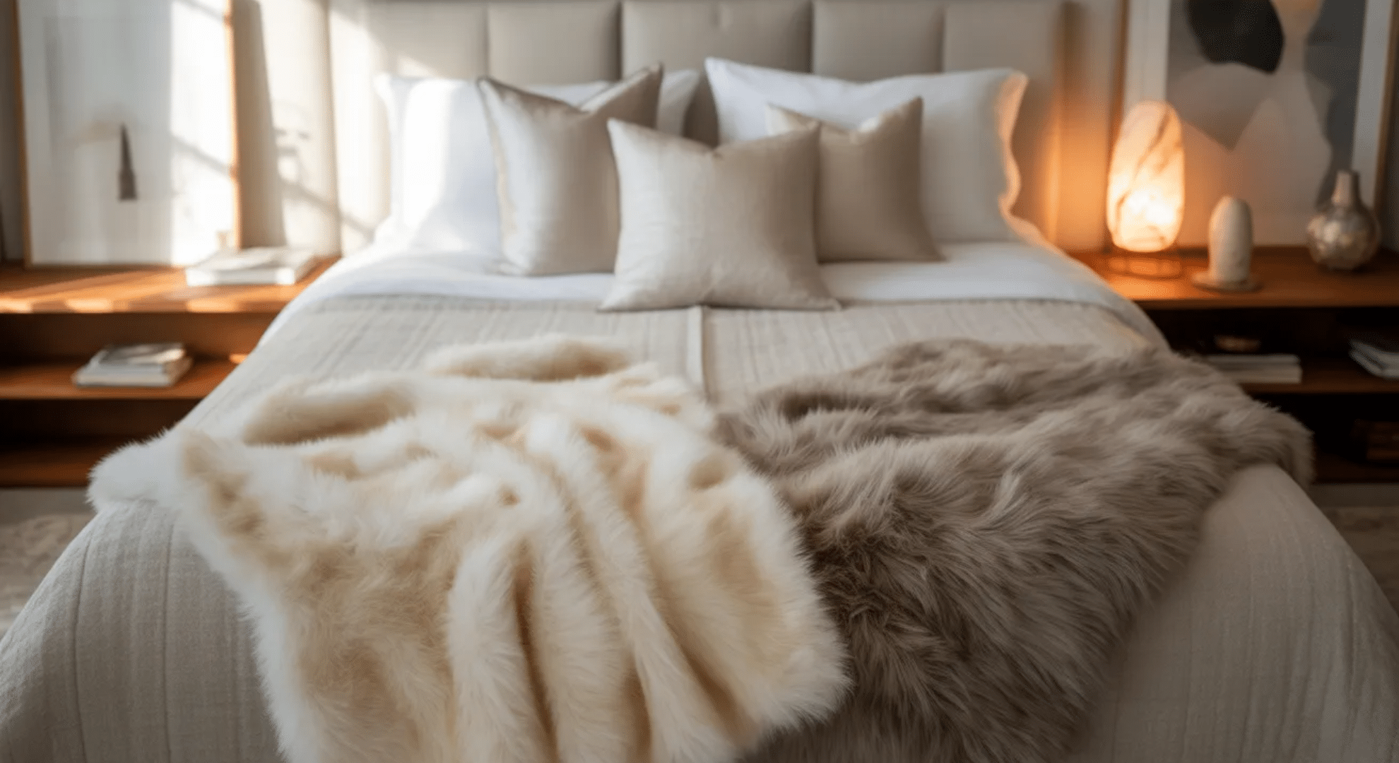 soft cozy and warm with faux fur