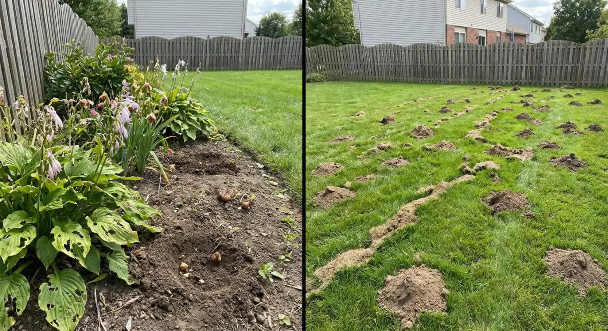 vole vs. mole damage on your property