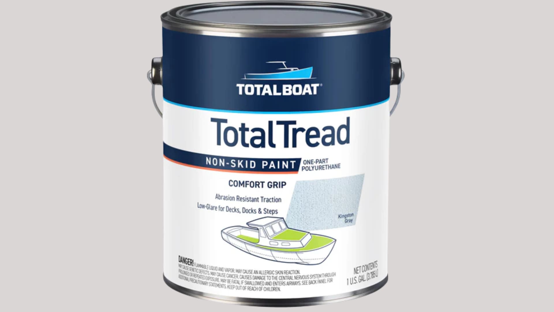 Can of TotalBoat TotalTread non-skid deck paint designed for abrasion-resistant traction on decks, docks, and steps