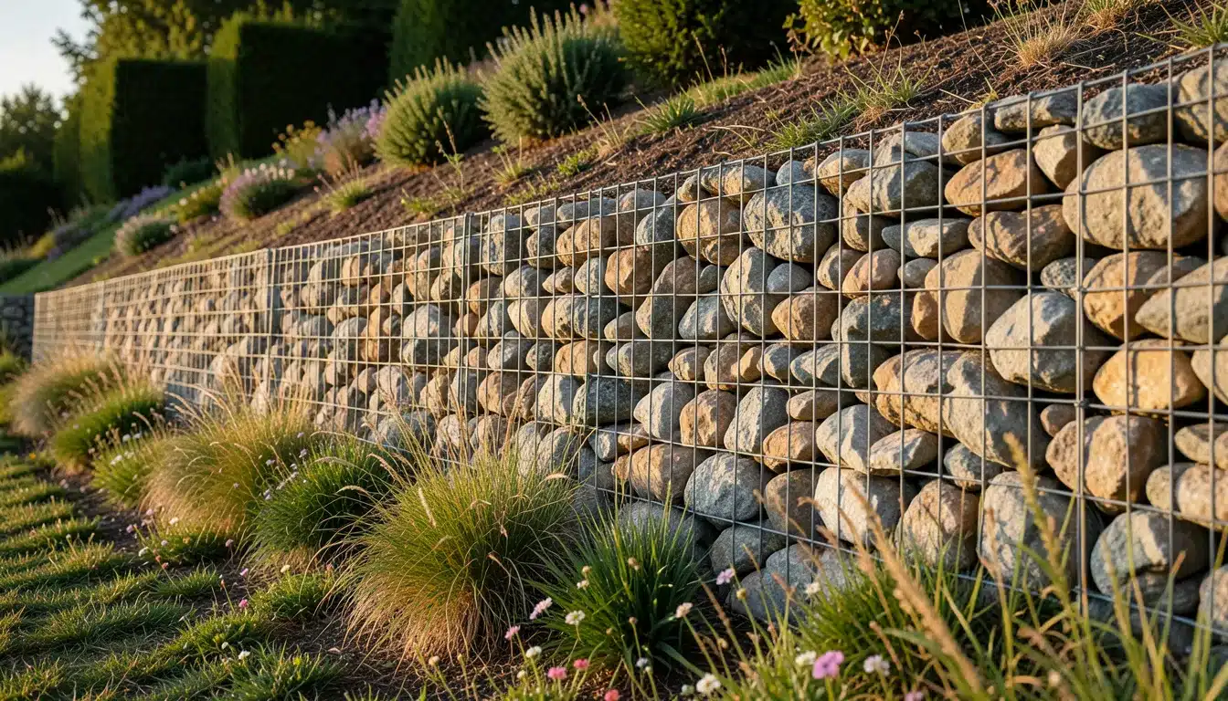 Gabion Wire and Rock Wall