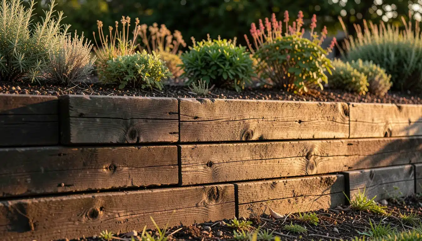 Railroad Tie Retaining Wall