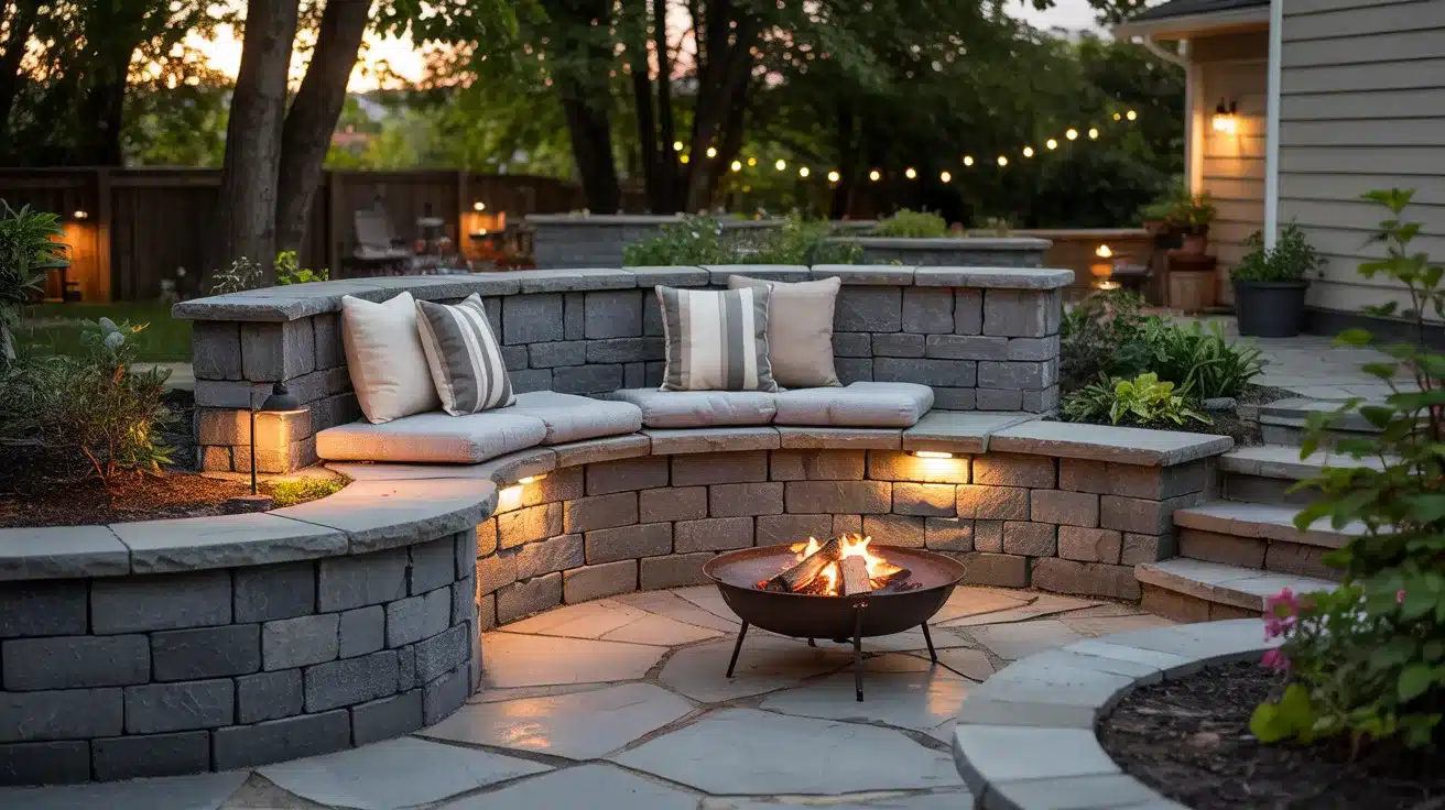 Retaining Wall with Built In Seating