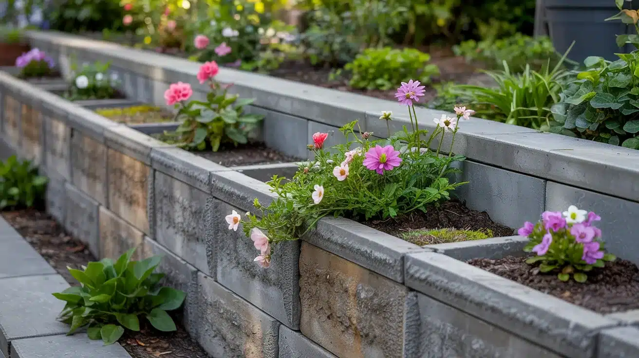 Retaining Wall with Planting Pockets