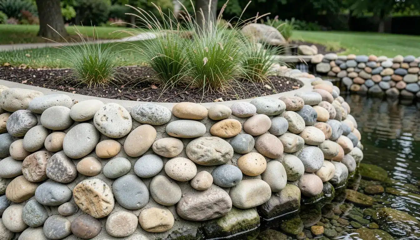 River Rock Retaining Wall