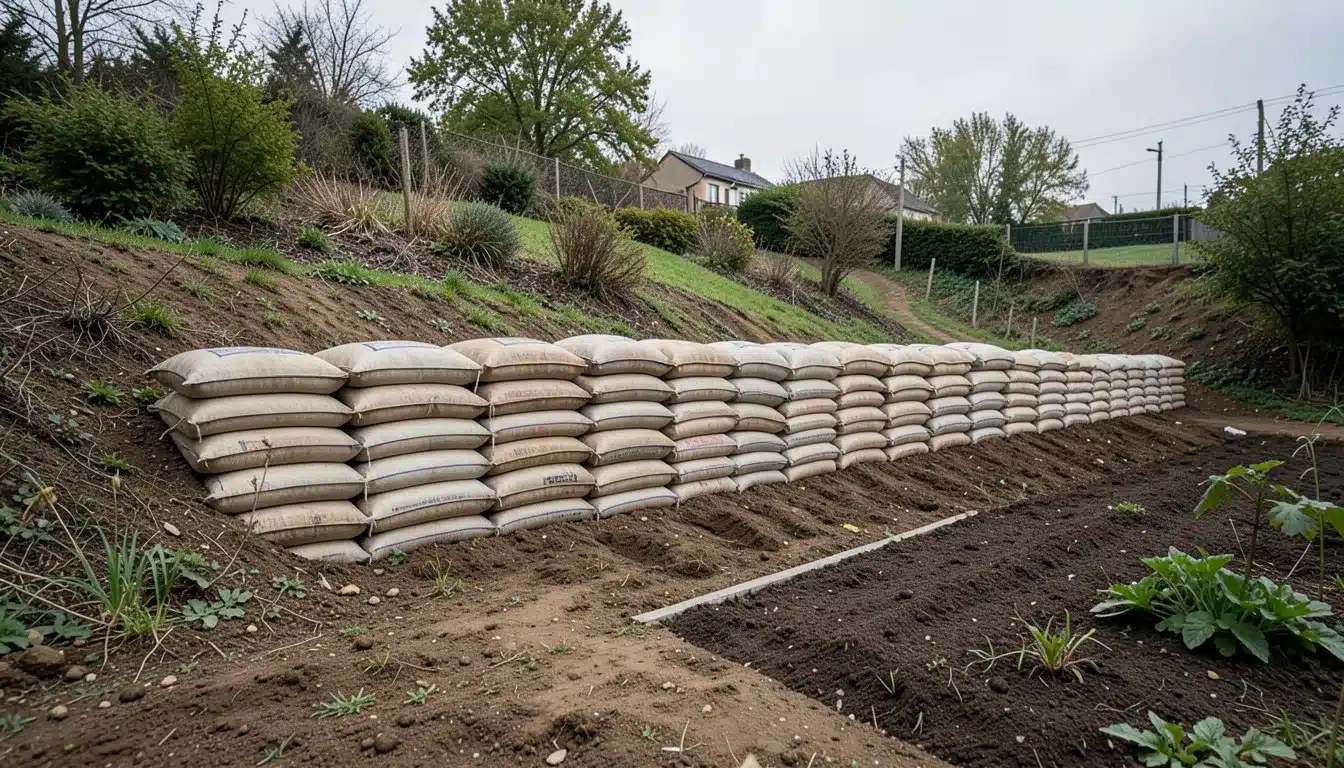 Soil Bag Retaining Wall