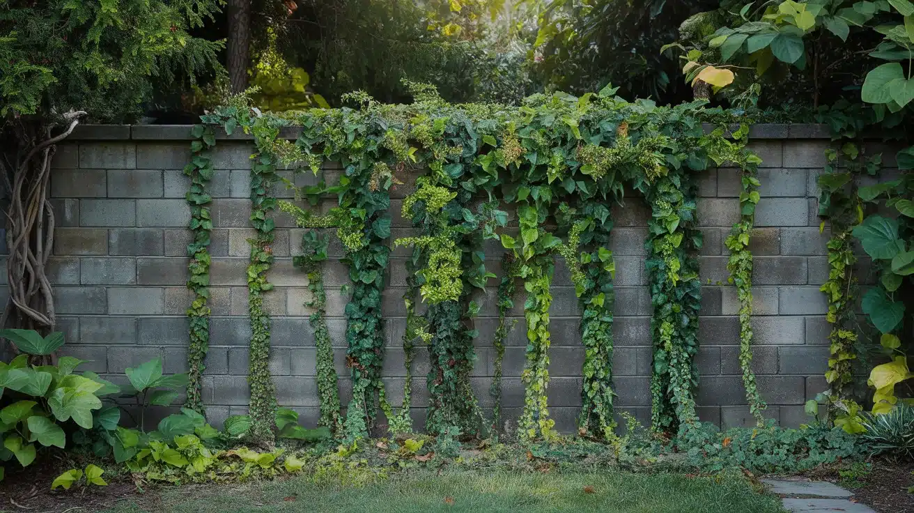 Vine Covered Retaining Wall
