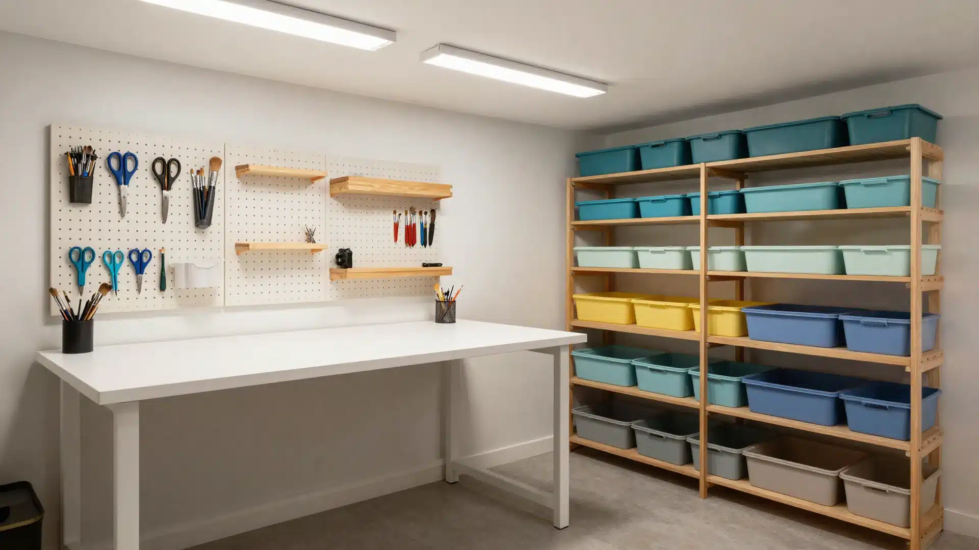 A serene yoga studio featuring bamboo flooring, floor pillows, soft ambient lighting, and indoor plants for a calm atmosphere.