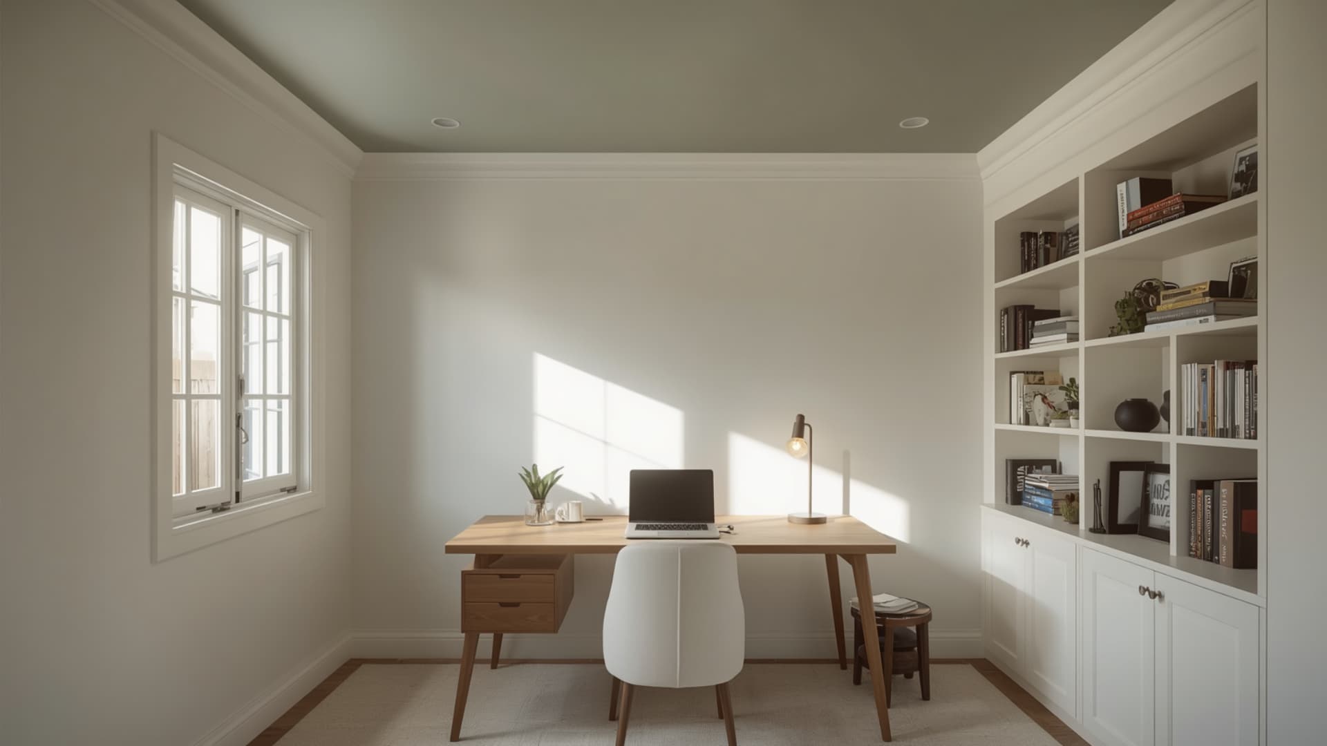 home-office-modern-ceiling-paint-color-gray-green