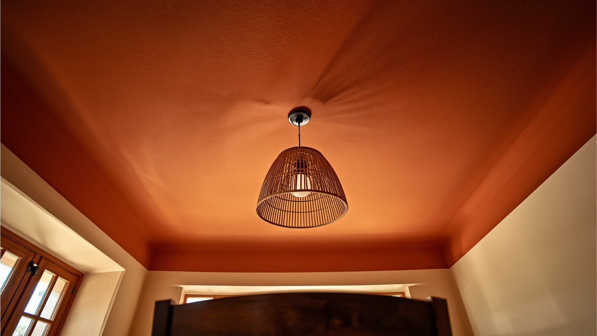 terracotta-ceiling-paint-color-dining-room