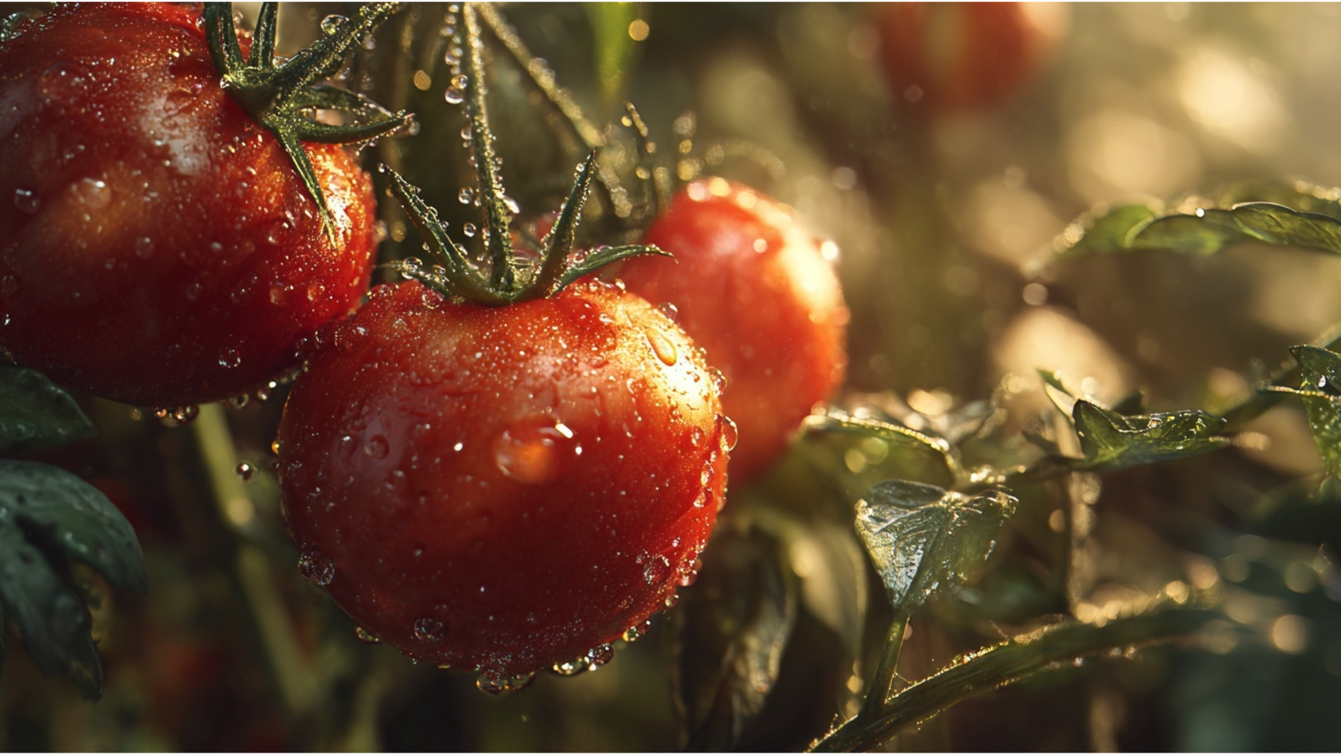 tomatoes hanging from vines