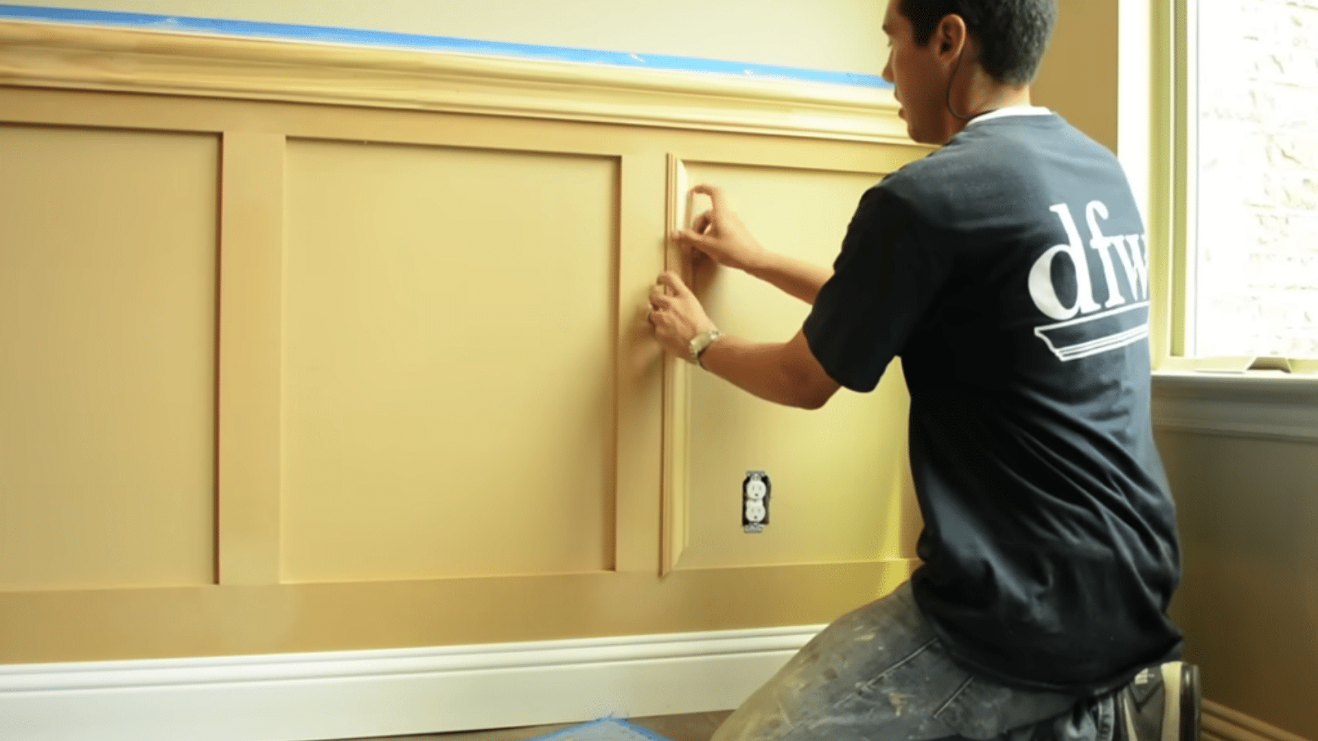 adding chair rail baseboard shoe molding and inside panel molding to complete the recessed box trim neatly