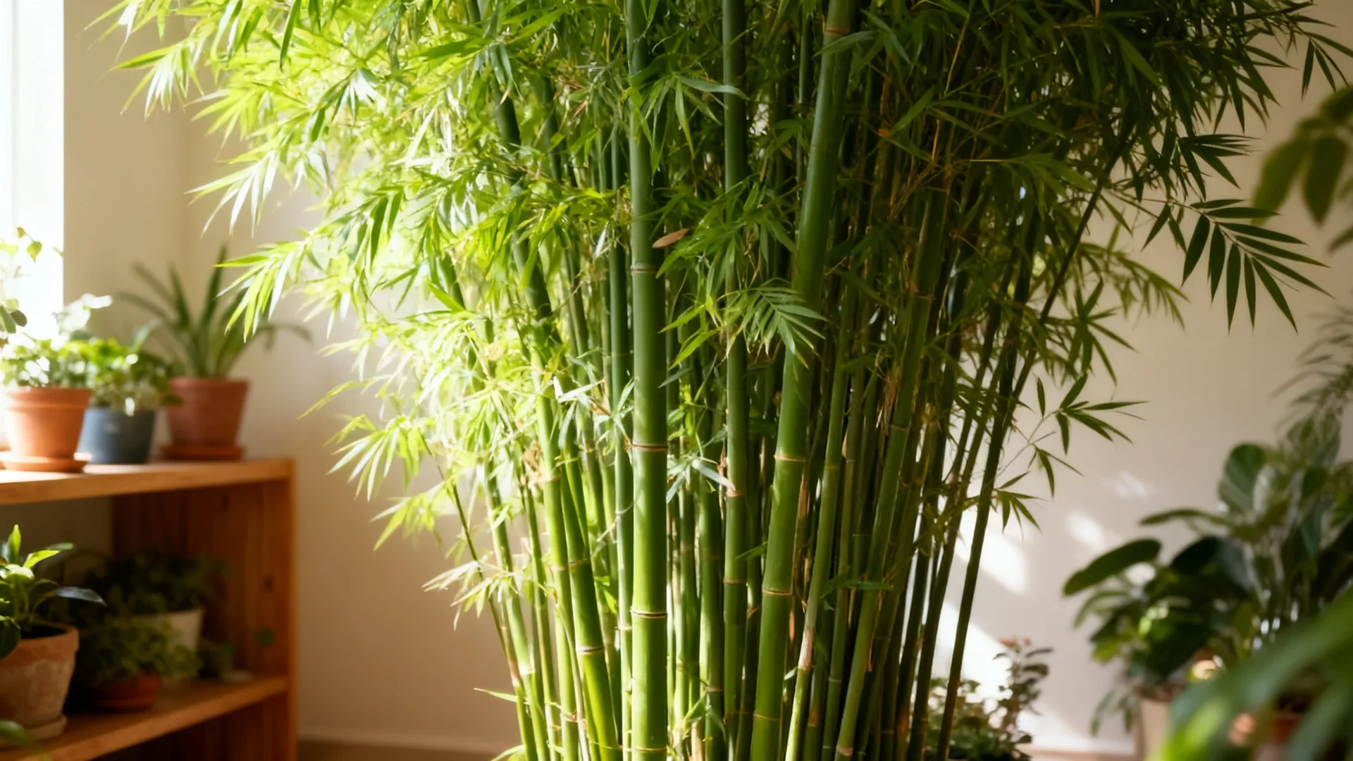 bamboo palm tree with cane like stems and soft green fronds